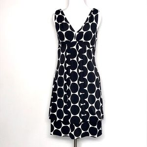 Eliza J Women’s Black & White Polka Dot Empire Waist Midi Dress Size 10